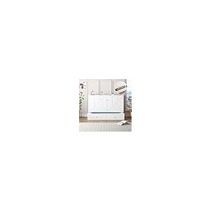 【並行輸入品】PUREMIND マーフィーベッド クイーン マットレス付き 無垢材 隠しキャビネットベッド 収納引き出し2つ付き USB充電