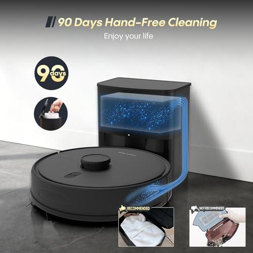 【並行輸入品】 eitton Robot Vacuum and Mop， Self Emptying， 6000Pa Powerful Suct_7