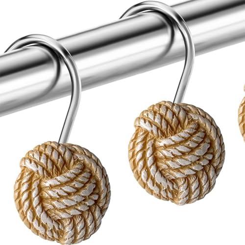 【並行輸入品】 Bohemian Shower Curtain Hooks， Set of 12， Resin & Stainless Stee_4
