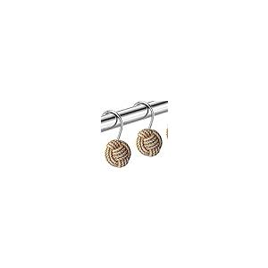 【並行輸入品】 Bohemian Shower Curtain Hooks， Set of 12， Resin & Stainless Stee_5