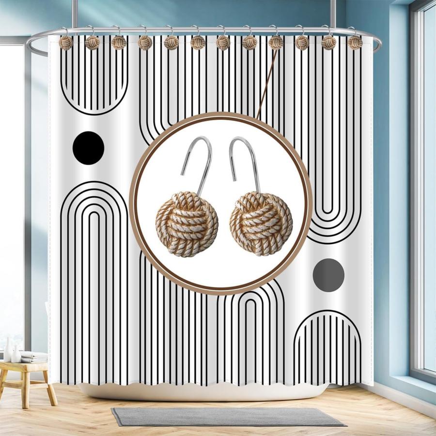 【並行輸入品】 Bohemian Shower Curtain Hooks， Set of 12， Resin & Stainless Stee_6