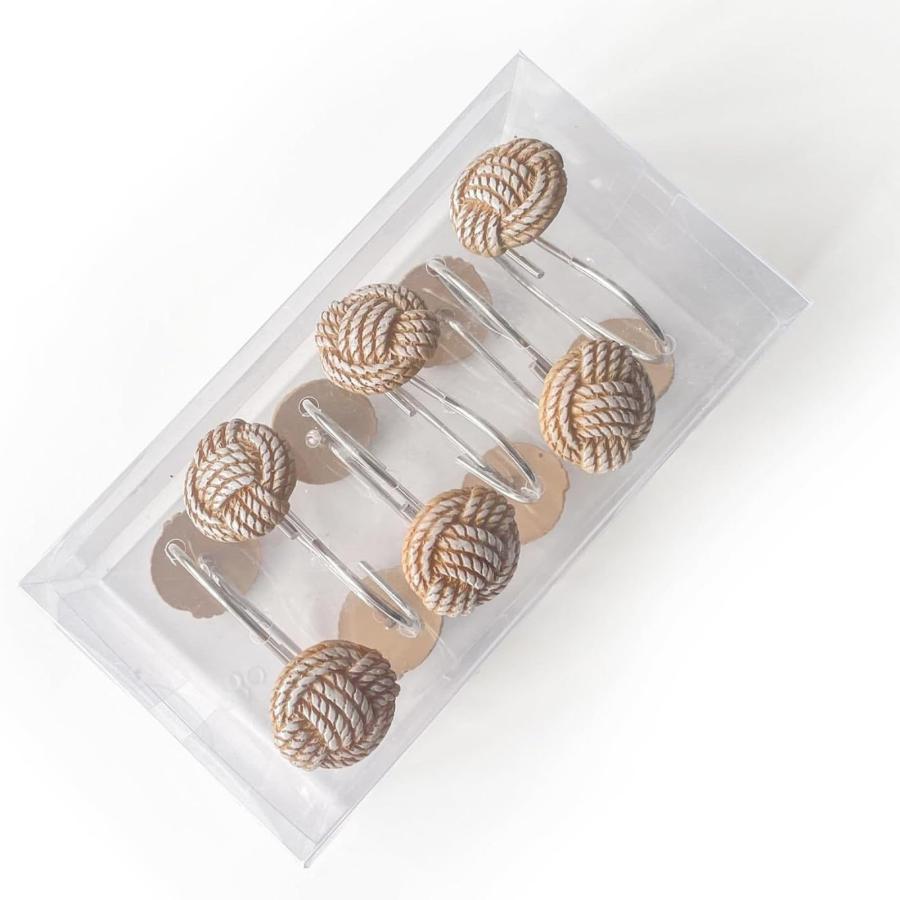 【並行輸入品】 Bohemian Shower Curtain Hooks， Set of 12， Resin & Stainless Stee_9