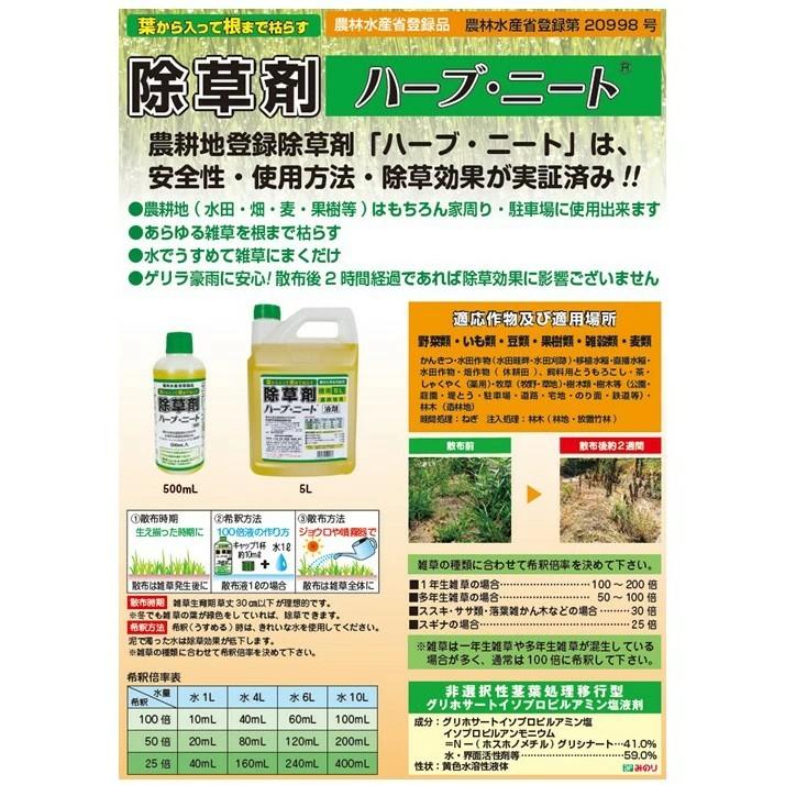 除草剤 ハーブニート 液剤　5L×4本【ケース販売】グリホサート【有効期限：29年10月】_1