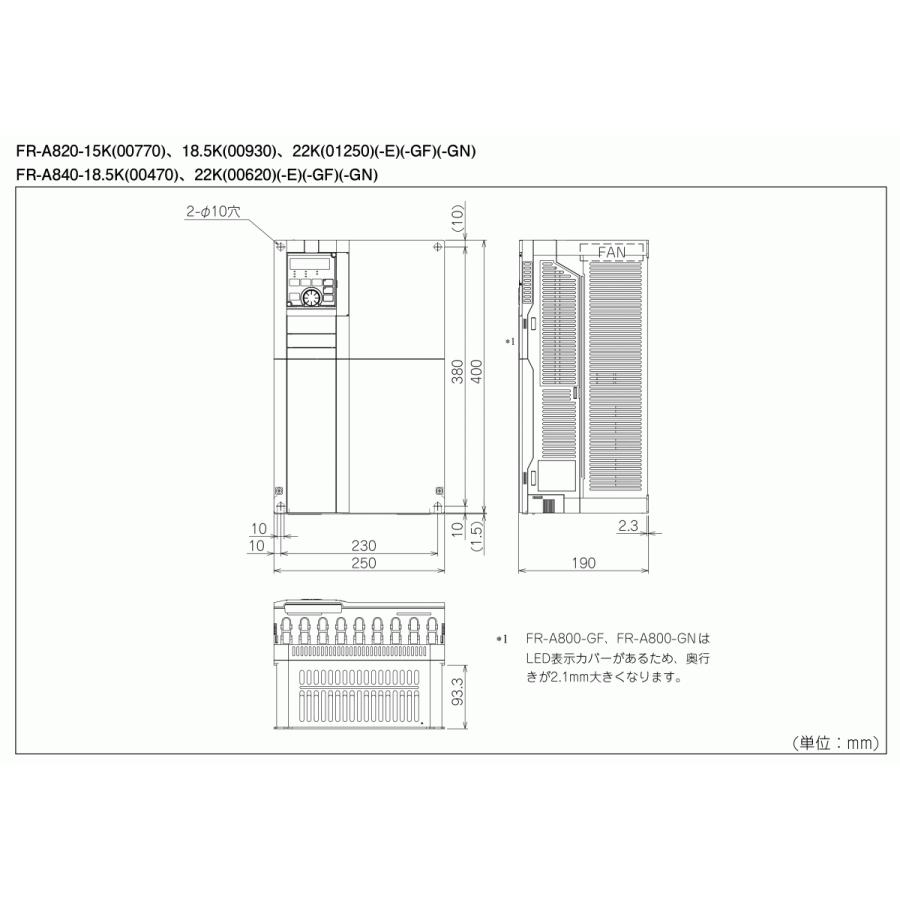 三菱電機 インバータ FR-A820-15K-1｜nozaki-ws｜03
