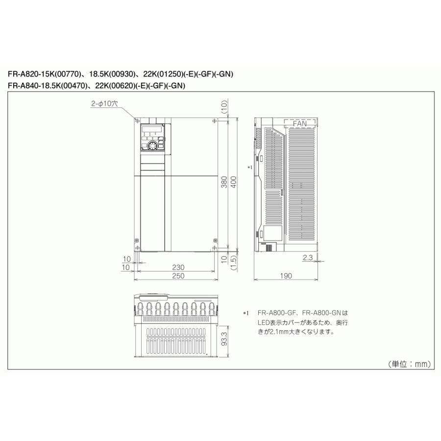 三菱電機 インバータ FR-A820-22K-1｜nozaki-ws｜03