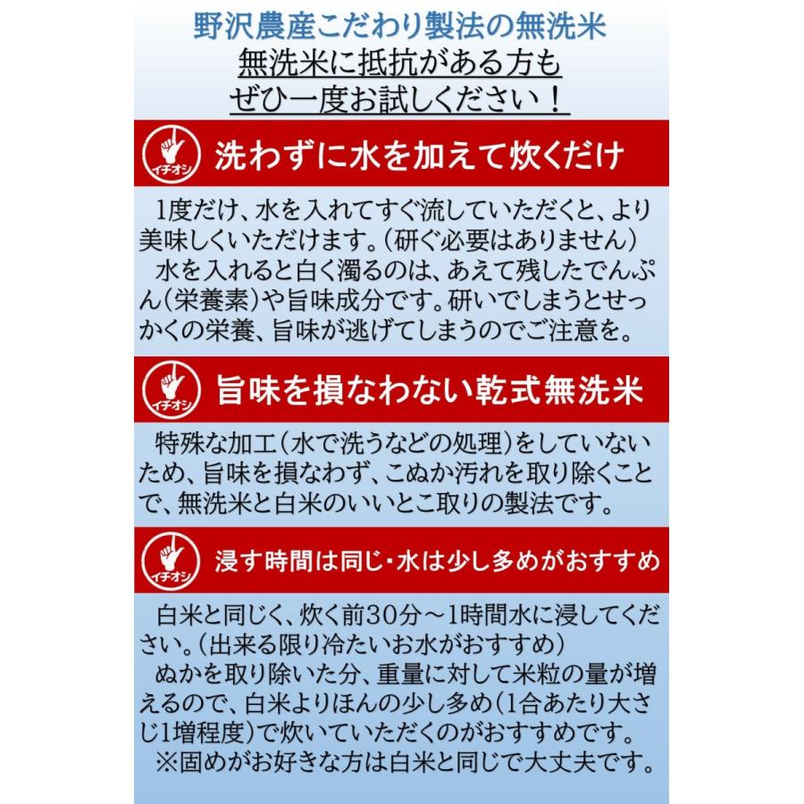 野沢農産 令和5年産 無洗米 20kg新鮮密封パック 長期保存 備蓄米 送料