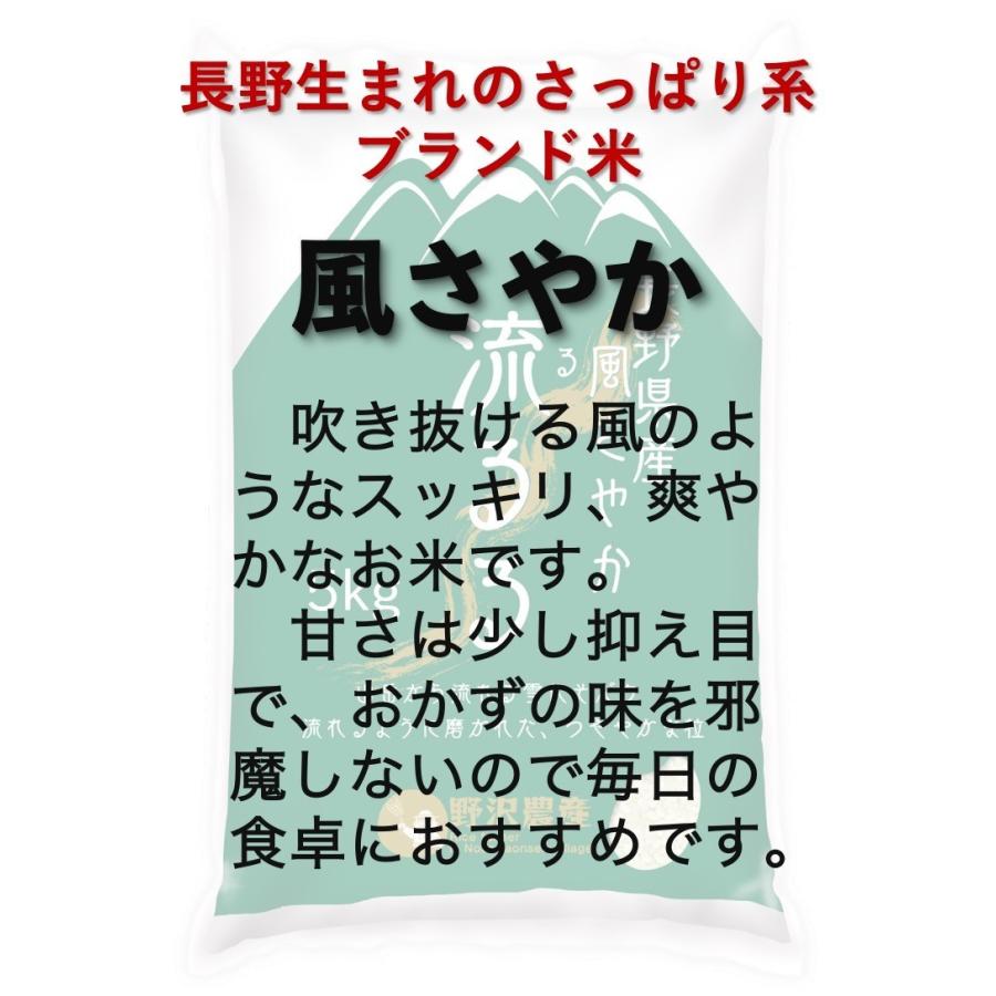 令和5年産 無洗米 20kg 送料無料 米 お米 風さやか 流るる 野沢農産 長野県産 精米 5kg ×4袋 無洗米20kg｜nozawan320｜03