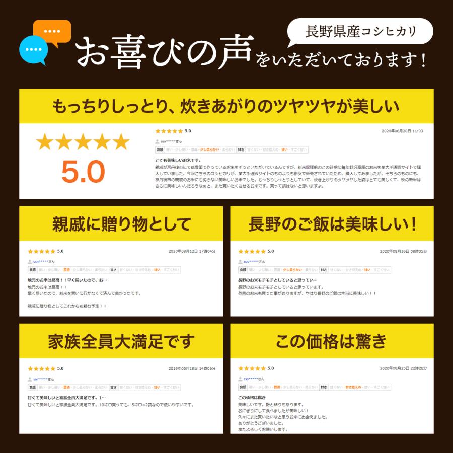 令和5年産 米10kg お米 送料無料 コシヒカリ こしひかり 流るる 野沢農産 長野県産　精米 白米 5kg ×2袋｜nozawan320｜05