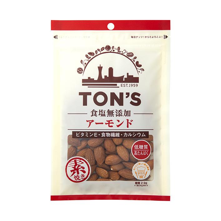 東洋ナッツ トン 食塩無添加 アーモンド 90g×10袋入×(2ケース)｜ 送料無料 | 
