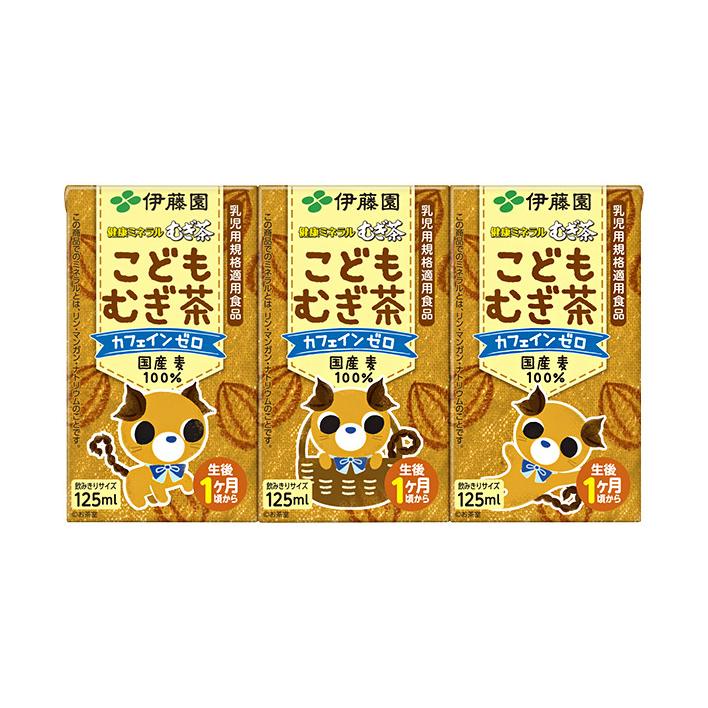カタログギフトも 伊藤園 健康ミネラル麦茶 こどもむぎ茶 125ml紙パック 36 3p 12 本入 2ケース Quran Unv Edu Sd