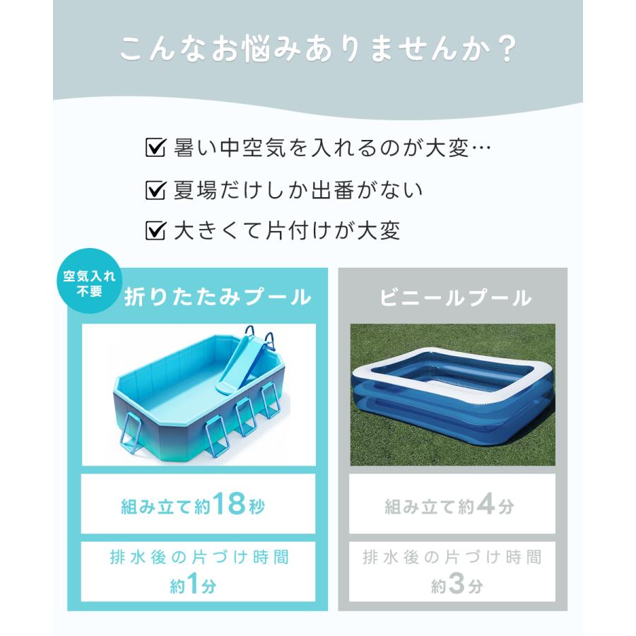 当日発送】プール 家庭用 大型 折りたたみ ビニールプール 折り畳み式