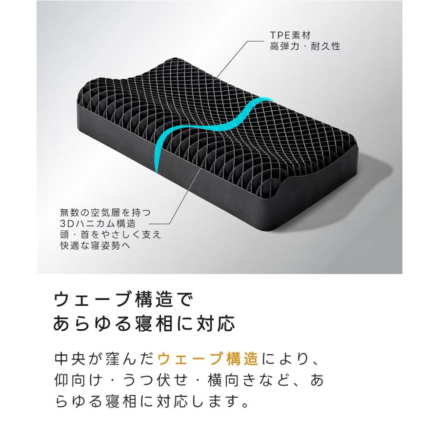 理学療法士&整体師監修】枕 枕カバー 付 TPEジェル 高反発枕 3D