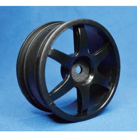 1/10 ツーリングカー用24mm幅 6スポークホイールブラック4個入 : N