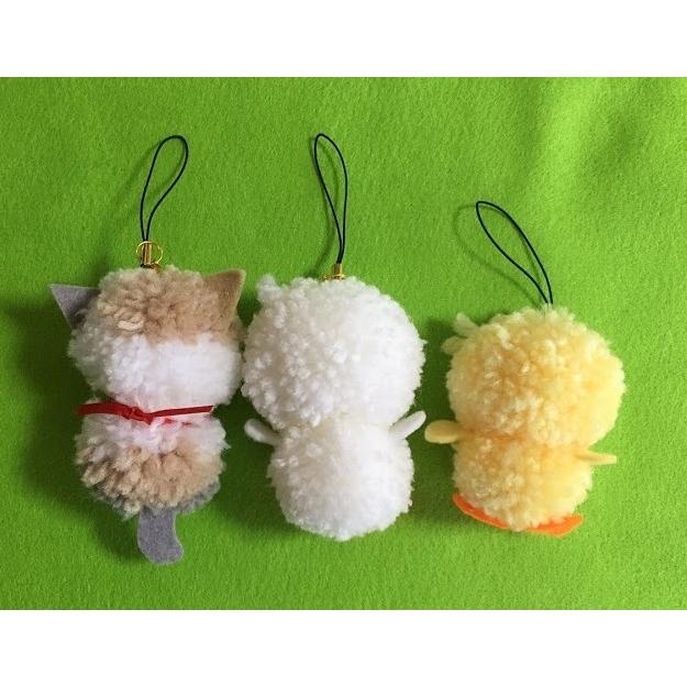 手作りキット ポンポン動物ストラップ ひよこ アヒル ネコ 00 98 Chocotto Shop 通販 Yahoo ショッピング