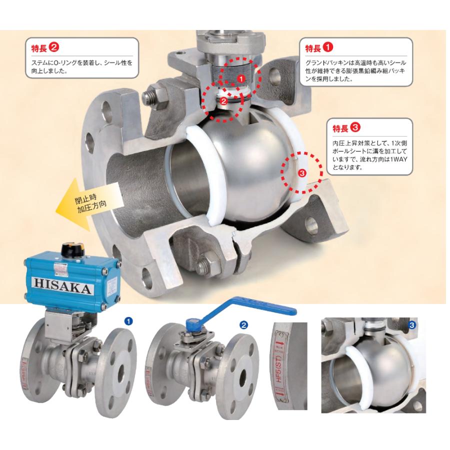 バルサ 日阪 HF5ST-AD07N 40A JIS10K FC200 FLANGE 自動ボール弁 （1台限定