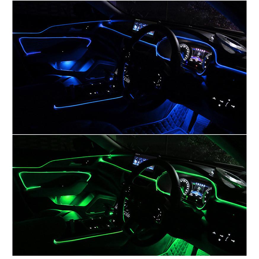 LED テープライトアンビエントライト 4個 8m 足元ライト 付き 雰囲気ライト 補助照明 マルチカラー 無限調色 無段階調光 音楽御製 サイズ調節可能