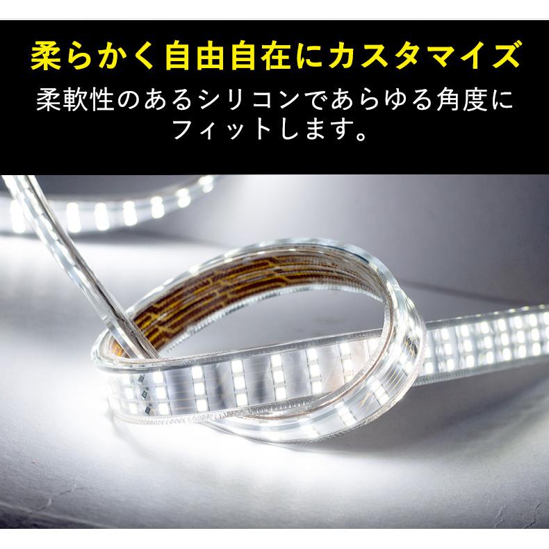 究極爆光三列 ledテープライト ledテープ  白 電球色 ACアダプター 264SMD/M 30m イルミネーション 100V PSE  防水IP68  簡単設置   間接照明  棚下照明の画像