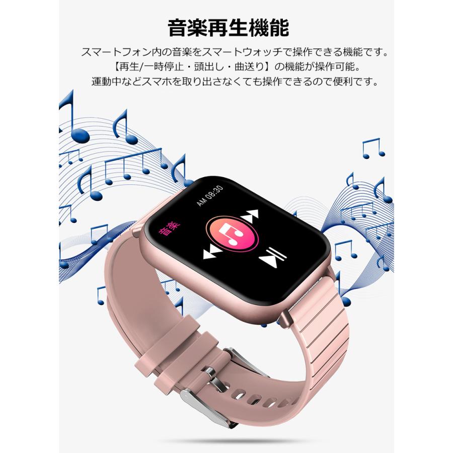 1.54インチ大画面 スマートウォッチ 体温測定 血圧計 血中酸素濃度計 