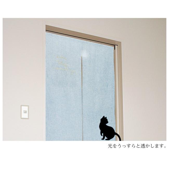 のれん 暖簾 おしゃれ カーテン 150cm 無地 間仕切り 目隠し 黒猫