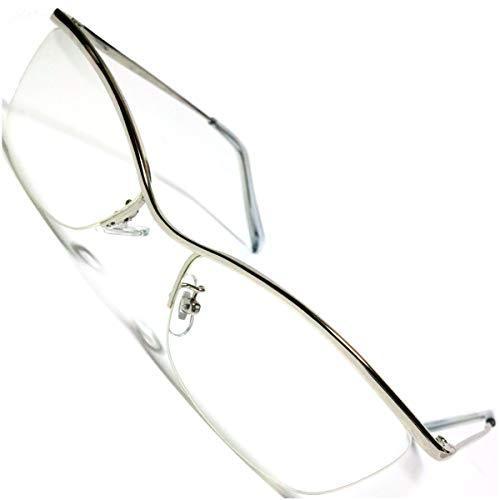 シルバー×クリア 伊達メガネ 伊達眼鏡 だてめがね だて眼鏡 度なし