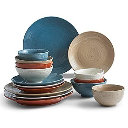 特別価格sango 食器セット Siterra ペインターズパレット ペインターズパレット ストーンウェア ディナーウェアセット ラウンドプレートとボウル付き マルチカラー好評販売中 食器 B0kv1cxb N Sストア 一 番 安い 商品の