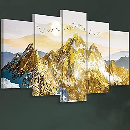 オシャレで人気のウォールアート！特別価格RAMEER 5 Piece Mountain Wall Art for Living Room Landscape Canvas Painting 好評販売中