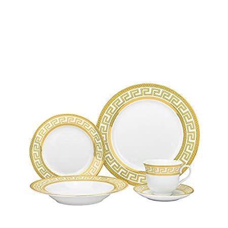 愛用  特別価格Royalty (Gold)好評販売中 Design Greek Antique with 20pc Set Dinnerware Porcelain 食器セット
