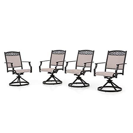 激安直営店 特別価格PHI 好評販売中 Patio 4, of Set Chairs Dining Patio Swivel Aluminum Cast Outdoor VILLA アウトドアチェア