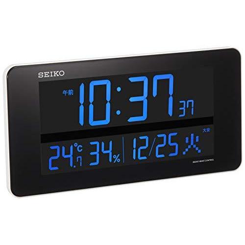 【即納】 掛け時計 クロック セイコー 置き時計 SEIKO DL208W 白 シリーズC3 カラー液晶 交流式 デジタル 電波 兼用 置き時計
