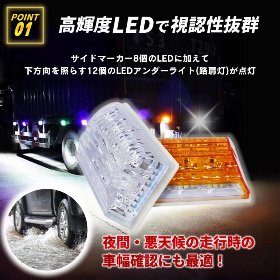 マーカーランプ 24v トラックマーカー led マーカーステー 10個 ランプ