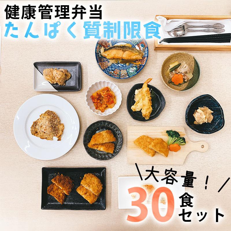 たんぱく質制限食 おかず30食セット 透析食 冷凍弁当 たんぱく質 カリウム 減塩 腎臓病食 高齢者｜nsec-store