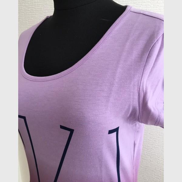 Tシャツ 半袖 カットソー レディース トップス グラデーション スタイルアップ S M L XL 春夏 インナー ホワイト ブルー パープル ロゴ 送料無料 得トクセール |  | 13