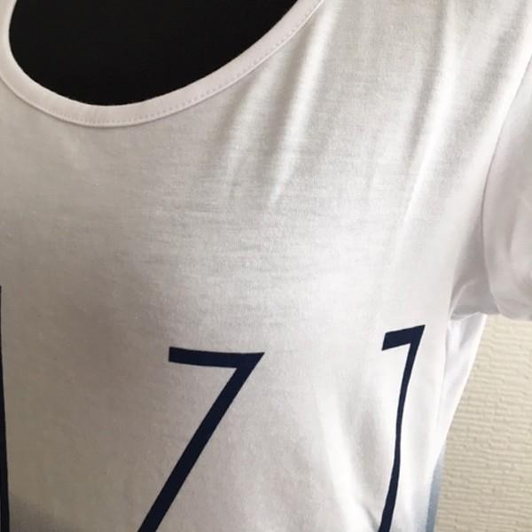 Tシャツ 半袖 カットソー レディース トップス グラデーション スタイルアップ S M L XL 春夏 インナー ホワイト ブルー パープル ロゴ 送料無料 得トクセール |  | 07