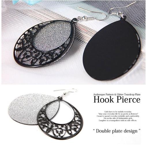 ピアス アラベスク柄 グリッター しずく型 プレート 夏 レディース 得トク2WEEKS0318 |  | 01