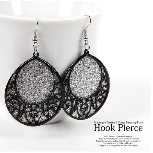 ピアス アラベスク柄 グリッター しずく型 プレート 夏 レディース 得トク2WEEKS0318 |  | 03