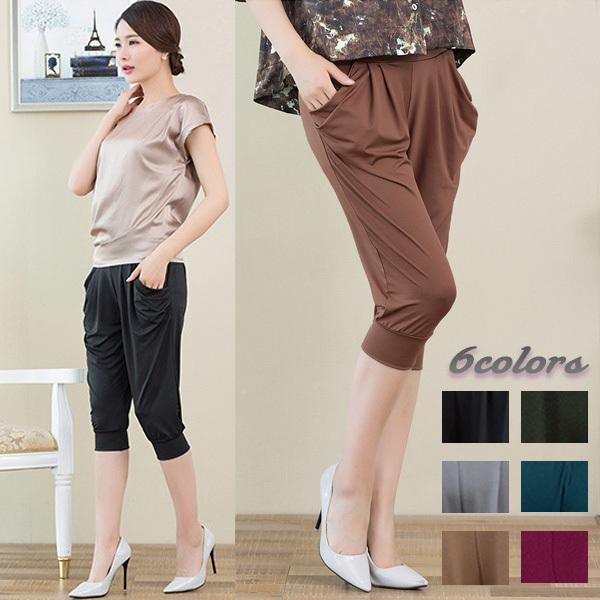 サルエル 七分丈 パンツ レディース ウエストゴム カジュアル リラックス ボトムス ヨガ ルームウエア ジョギング 春 夏 送料無料 得トクセール オープン記念 | 