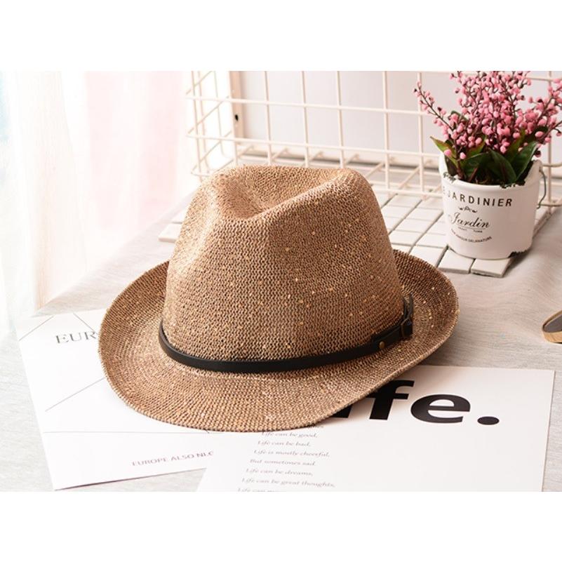 帽子 ハット 中折れ帽 中折れ キラキラ 麦わら ストローハット ベルト レディース |  | 02