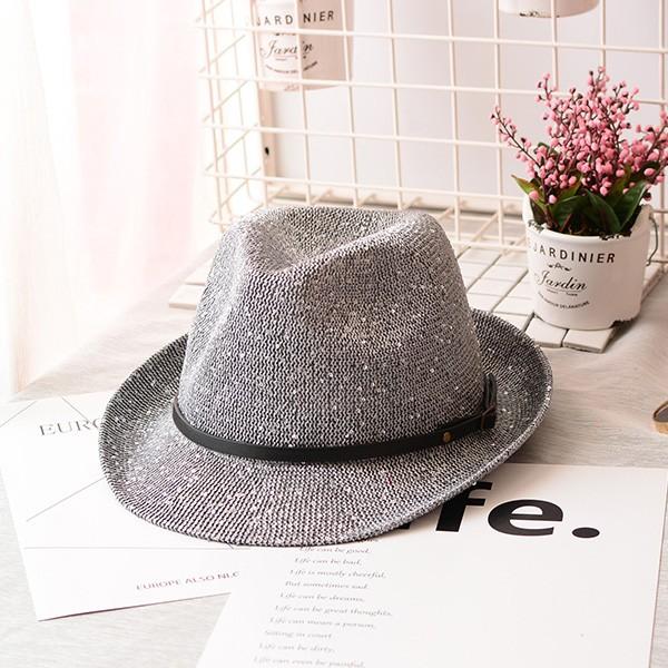 帽子 ハット 中折れ帽 中折れ キラキラ 麦わら ストローハット ベルト レディース |  | 04