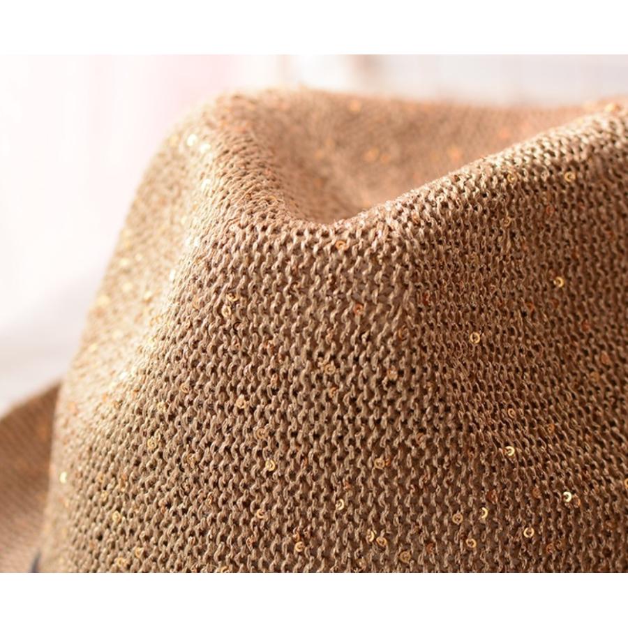 帽子 ハット 中折れ帽 中折れ キラキラ 麦わら ストローハット ベルト レディース |  | 05