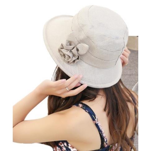 帽子 ハット レディース コサージュ 花 フラワー 日焼け対策 紫外線対策 グレー ブルー パープル かわいい 送料無料 得トクセール オープン記念 |  | 02