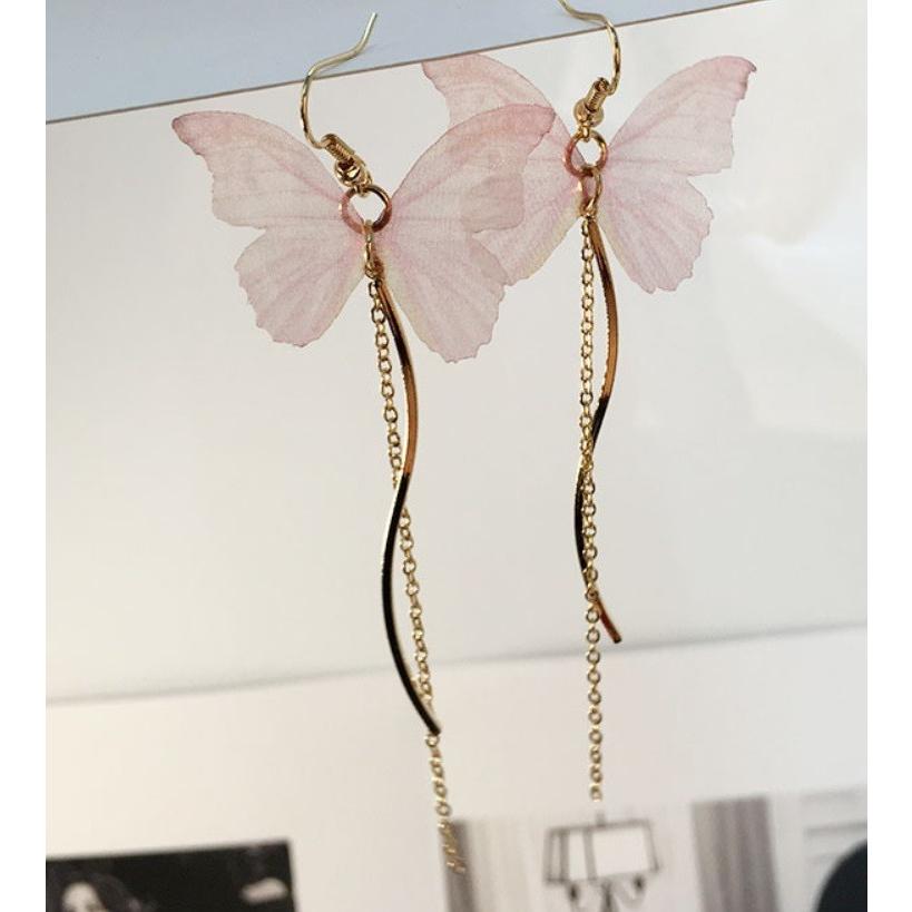 ピアス レディース ポイント消化 フックピアス 揺れピアス バタフライ　チェーン　揺れ　蝶 選べる 得トクセール 送料無料 オープン記念 |  | 02