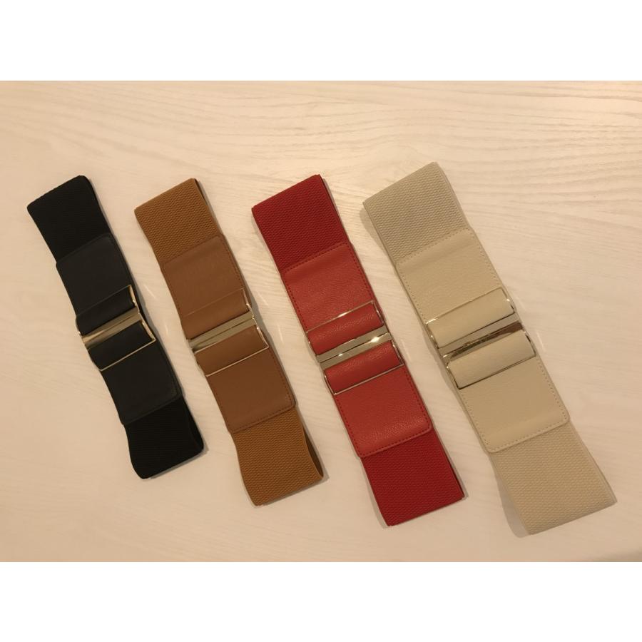 ベルト ゴム ゴムベルト ワンタッチバックル ワイド レディース | 