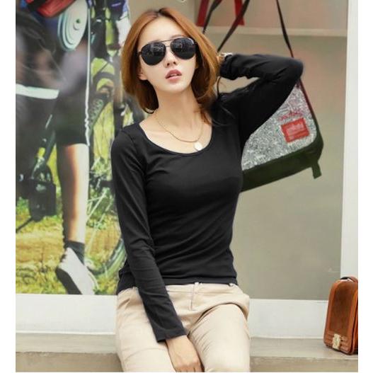 Tシャツ カットソー レディース 長袖 インナー 無地 裏起毛 秋 冬 あったか シンプル ブラック ホワイト ピンク レディース 得トクセール 送料無料 |  | 04