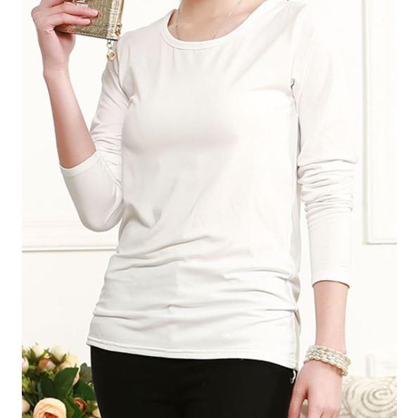 Tシャツ カットソー レディース 長袖 インナー 無地 裏起毛 秋 冬 あったか シンプル ブラック ホワイト ピンク レディース 得トクセール 送料無料 |  | 05