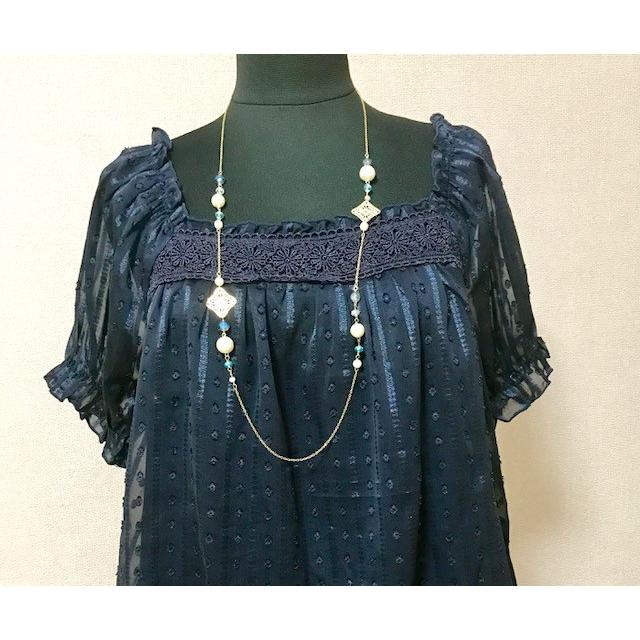 ネックレス ピアス セット アクセサリー セット売り 透かし 揺れピアス スクエア メタル パール ゴールド 送料無料 得トクセール オープン記念 |  | 02