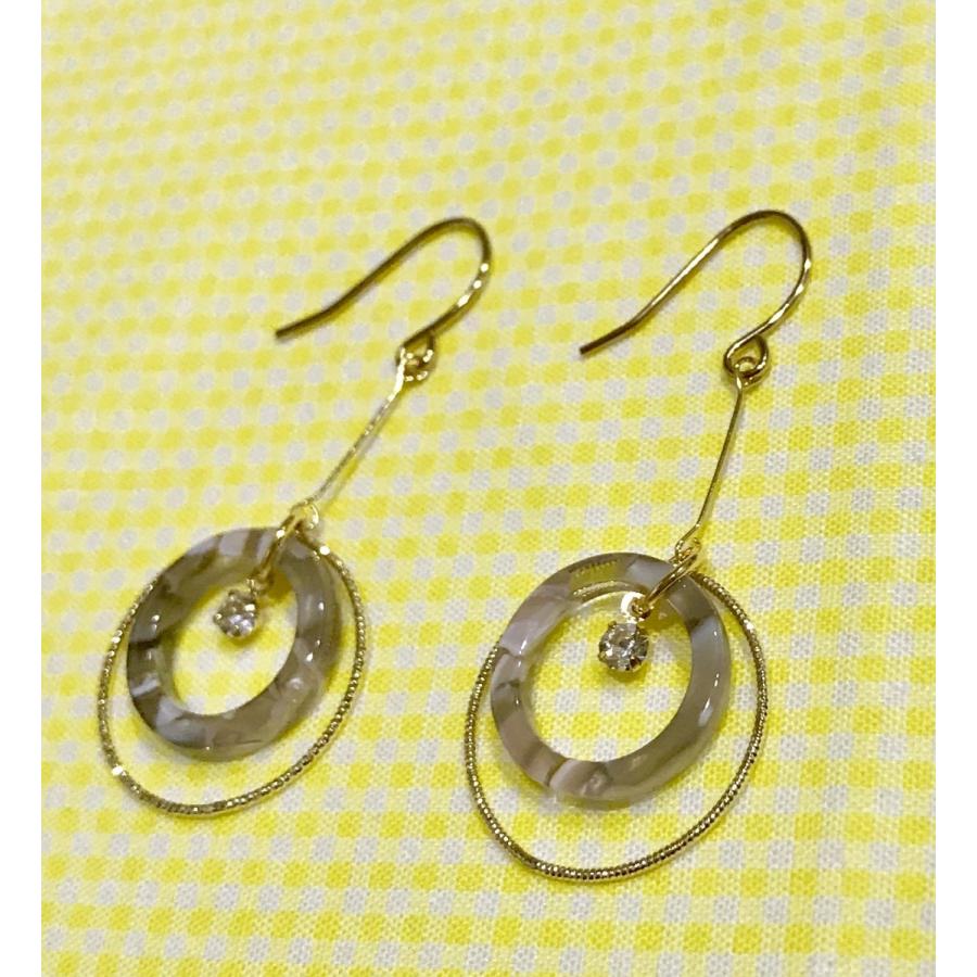 ピアス マーブル サークル サークルピアス フレーム フックピアス レインボー グレー レディース 送料無料 得トクセール オープン記念 |  | 04