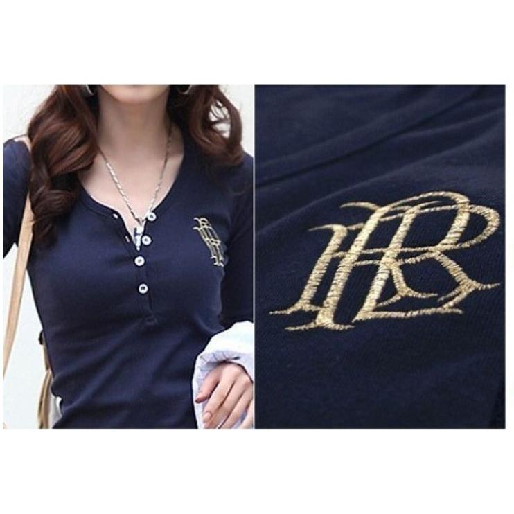 Tシャツ 長袖 ロンT カットソー レディース 刺繍 ワンポイント