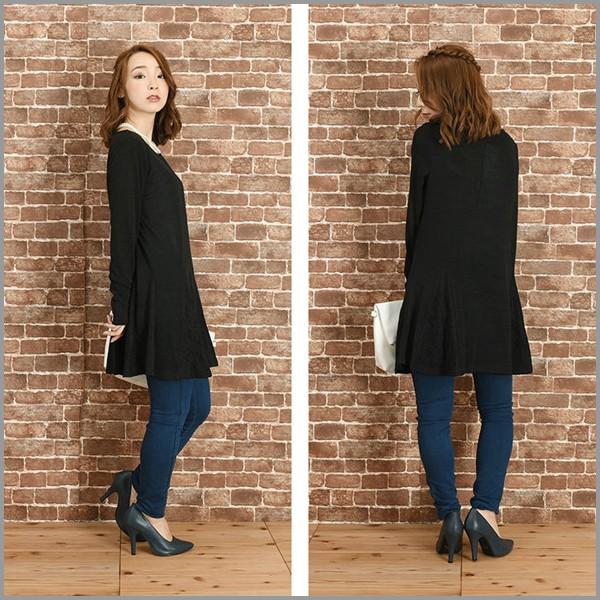 チュニック ワンピース ニット ニットソー レディース フレア レース 体型カバー 送料無料 得トクセール オープン記念 |  | 03