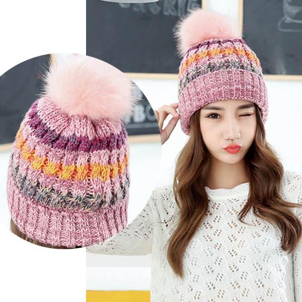 ニット帽 帽子 ファー ポンポン ボンボン ぼんぼり レディース