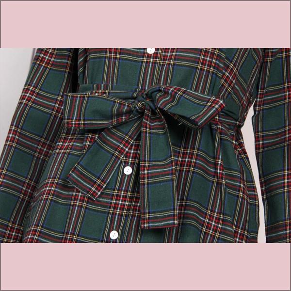 シャツ レディース チェックシャツ ロングシャツ シャツワンピ チュニック ワンピース 羽織 ロング丈 チェック柄 リボン 送料無料 得トクセール オープン記念 |  | 11